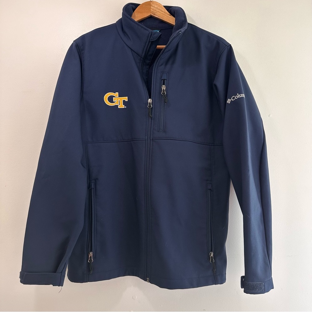 Colombia Men’s Navy Georgia Tech Ascender Softshell Coat Jacket Size M
